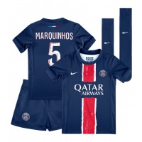 Dres Paris Saint-Germain Marquinhos #5 Domaci za djecu 2024-25 Kratak Rukav (+ kratke hlače)